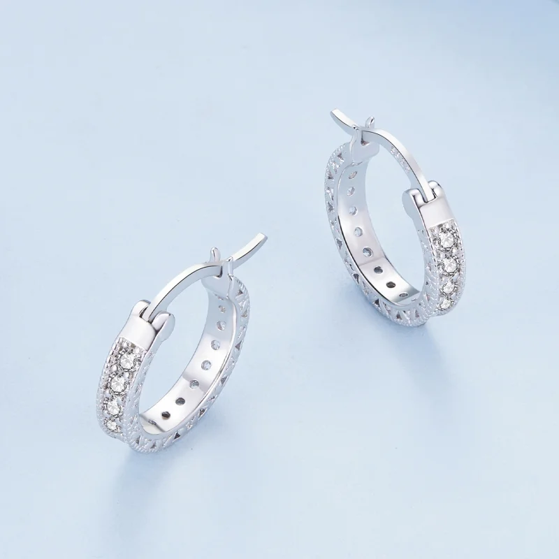 (Bild für) Pandora Style Shine Hoop Ohrringe - BSE868 - Ansicht 3
