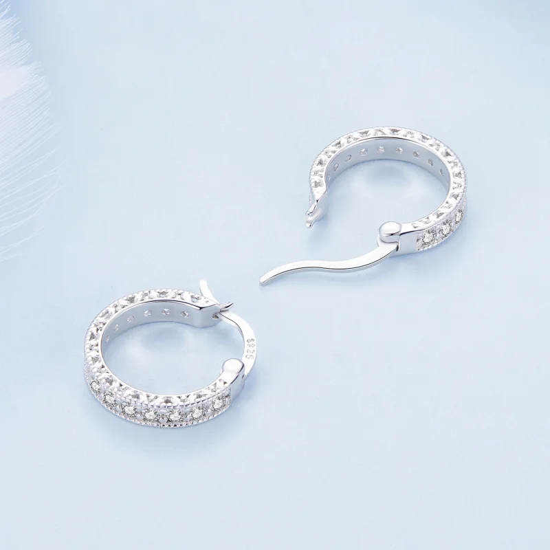(Bild für) Pandora Style Shine Hoop Ohrringe - BSE868 - Ansicht 4
