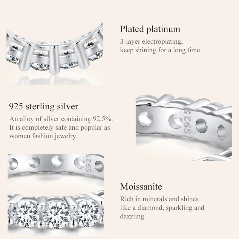 (Bild für) Pandora Style Shining Moissanite Ring (Ein Zertifikat) - MSR020 - Ansicht 4