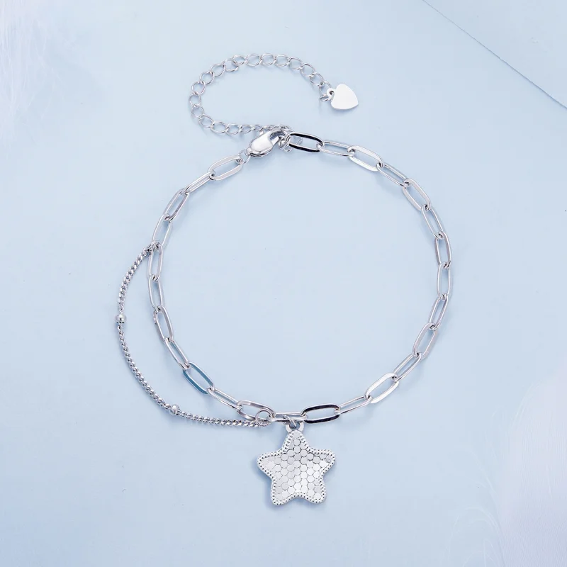 (Bild für) Pandora Style Shining Star Chain Armband - BSB137 - Ansicht 2