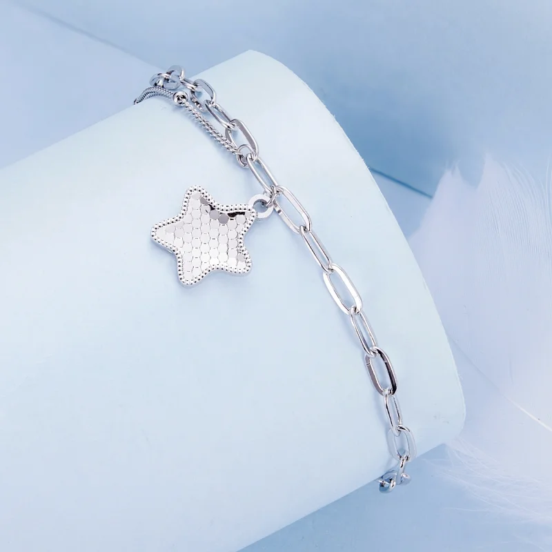 (Bild für) Pandora Style Shining Star Chain Armband - BSB137 - Ansicht 3
