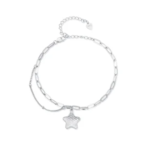 (Bild für) Pandora Style Shining Star Chain Armband - BSB137