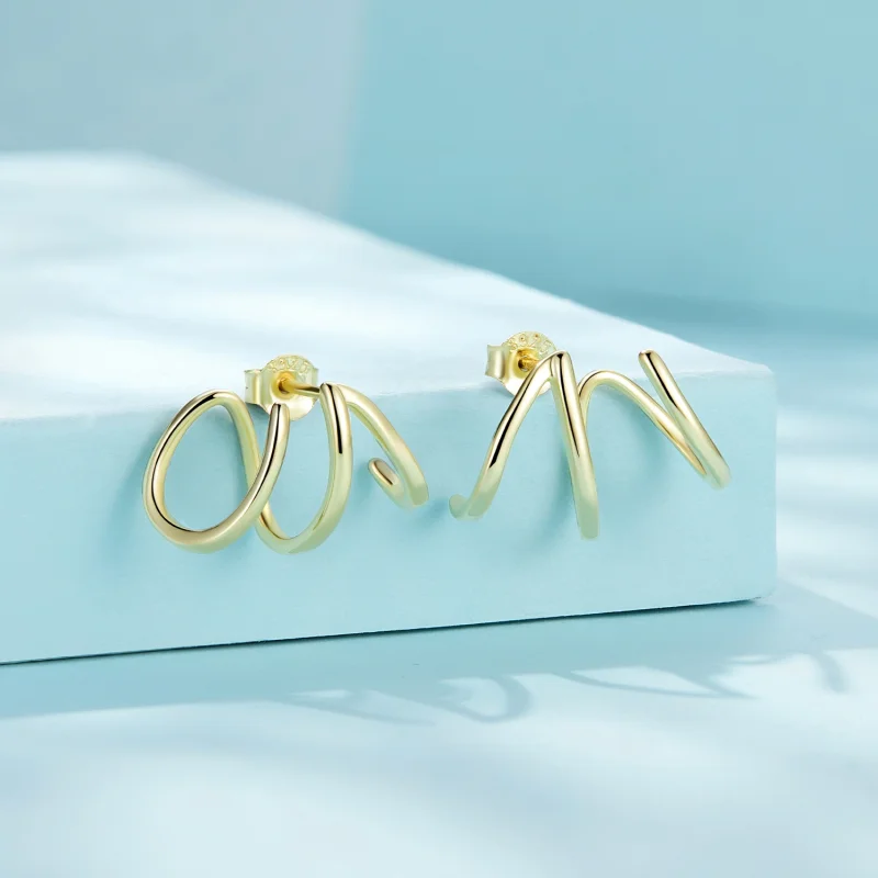 (Bild für) Pandora Style Simple Lines Steckerohrringe - SCE986-B - Ansicht 2