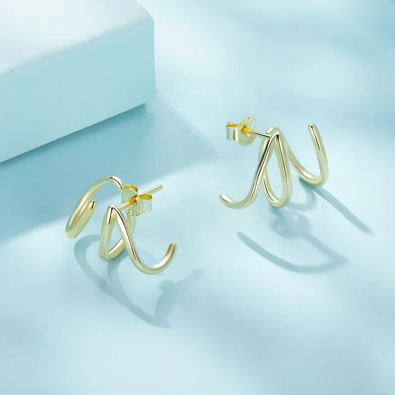 (Bild für) Pandora Style Simple Lines Steckerohrringe - SCE986-B - Ansicht 3