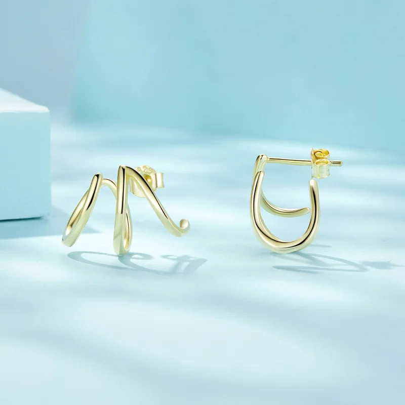 (Bild für) Pandora Style Simple Lines Steckerohrringe - SCE986-B - Ansicht 4