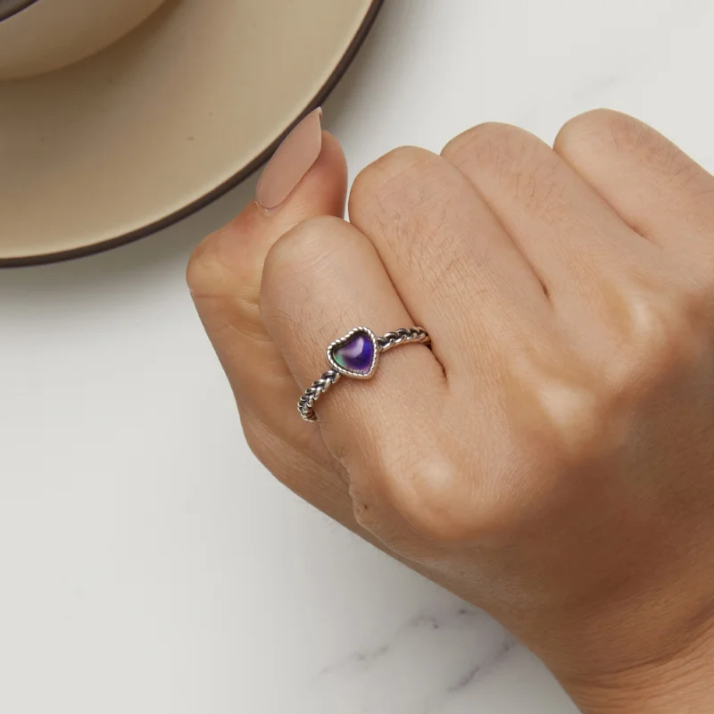 (Bild für) Pandora Style Simple Twist Herzförmiger Offener Ring - SCR956 - Ansicht 3