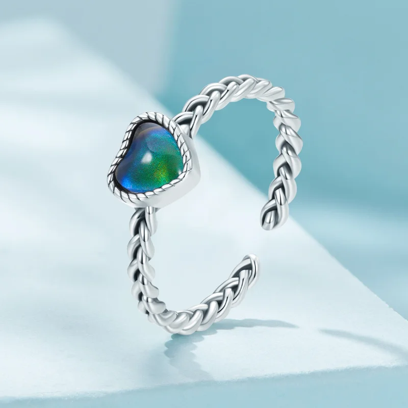 (Bild für) Pandora Style Simple Twist Herzförmiger Offener Ring - SCR956 - Ansicht 4