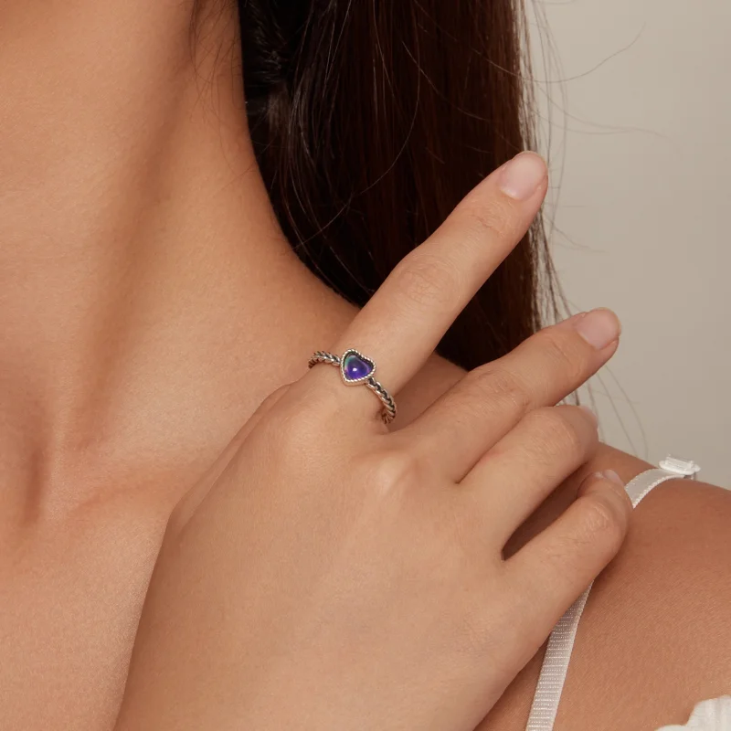 (Bild für) Pandora Style Simple Twist Herzförmiger Offener Ring - SCR956 - Ansicht 6