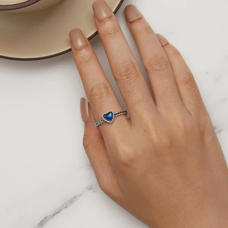 (Bild für) Pandora Style Simple Twist Herzförmiger Offener Ring - SCR956 - Ansicht 8