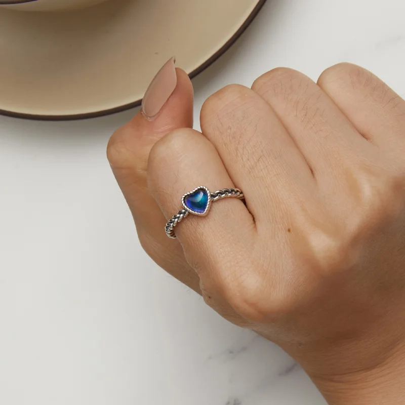 (Bild für) Pandora Style Simple Twist Herzförmiger Offener Ring - SCR956 - Ansicht 9