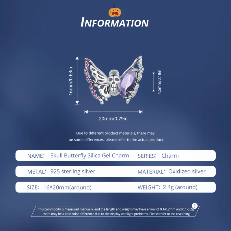 (Bild für) Pandora Style Skeleton Butterfly Charm - BSC911 - Ansicht 5