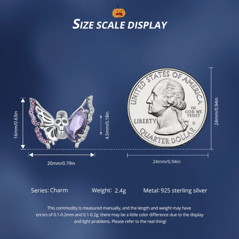 (Bild für) Pandora Style Skeleton Butterfly Charm - BSC911 - Ansicht 6