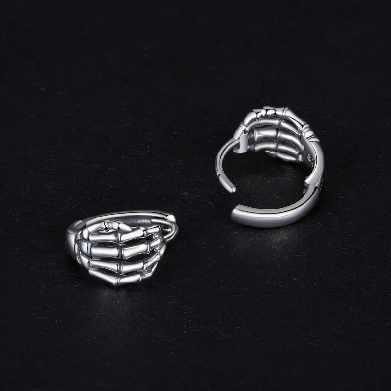 (Bild für) Pandora Style Skelett-Hand-Reifenohrringe - SCE1641 - Ansicht 4