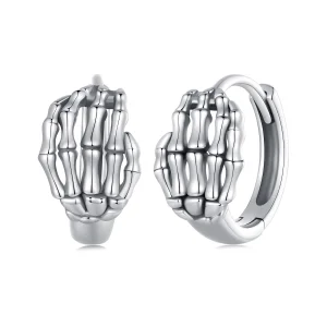 (Bild für) Pandora Style Skelett-Hand-Reifenohrringe - SCE1641