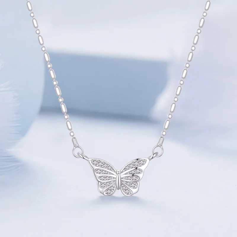 (Bild für) Pandora Style Smart Butterfly Halskette - BSN352 - Ansicht 3