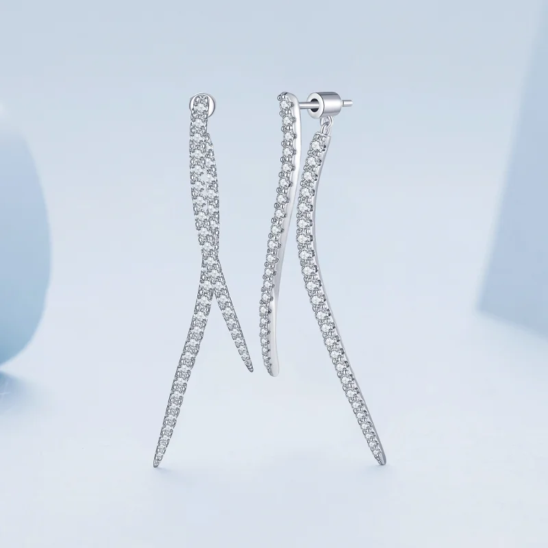 (Bild für) Pandora Style Smart Quaste Lange Stecker Ohrringe - YIE227 - Ansicht 3