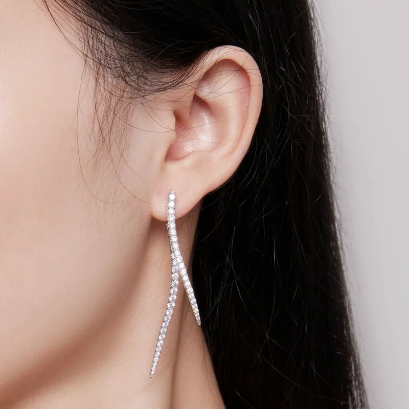 (Bild für) Pandora Style Smart Quaste Lange Stecker Ohrringe - YIE227 - Ansicht 5