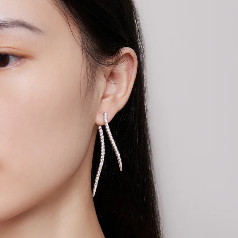(Bild für) Pandora Style Smart Quaste Lange Stecker Ohrringe - YIE227 - Ansicht 6