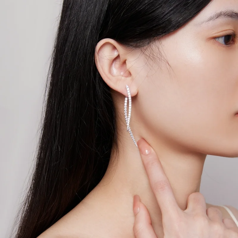 (Bild für) Pandora Style Smart Quaste Lange Stecker Ohrringe - YIE227 - Ansicht 8