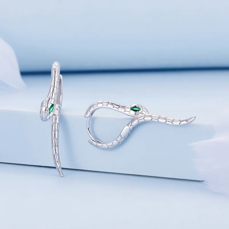 (Bild für) Pandora Style Snake Hoop Earrings - BSE792 - Ansicht 2