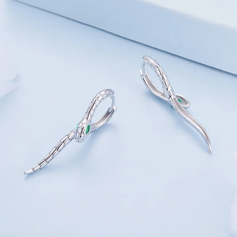 (Bild für) Pandora Style Snake Hoop Earrings - BSE792 - Ansicht 3