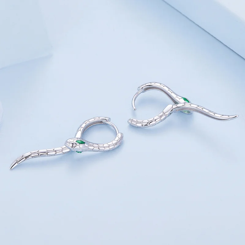 (Bild für) Pandora Style Snake Hoop Earrings - BSE792 - Ansicht 4