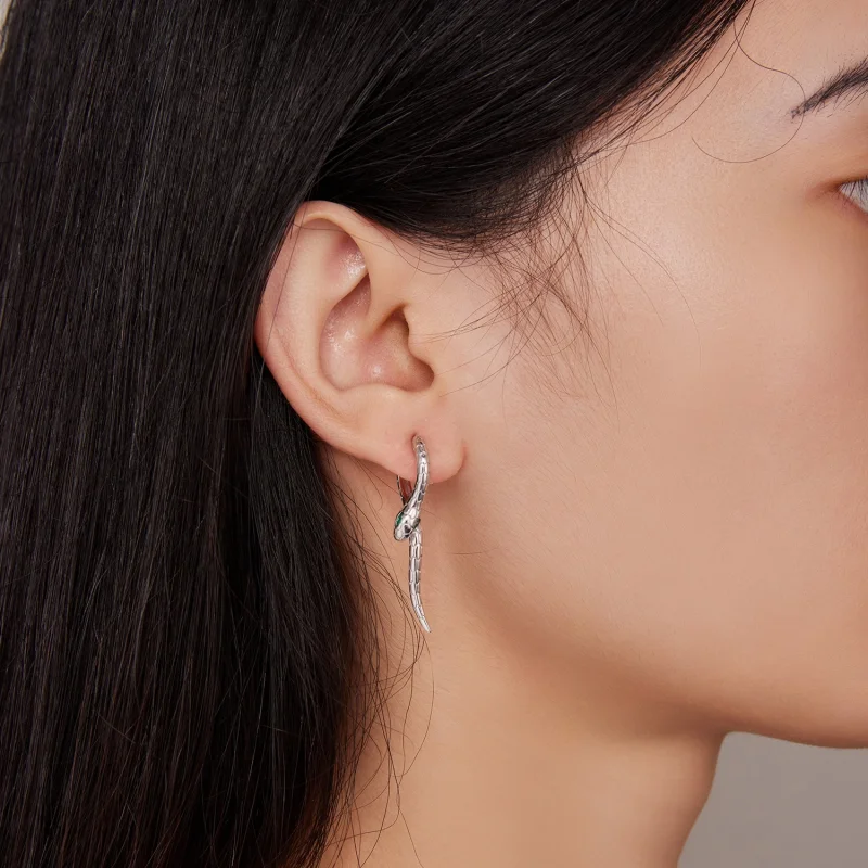 (Bild für) Pandora Style Snake Hoop Earrings - BSE792 - Ansicht 5