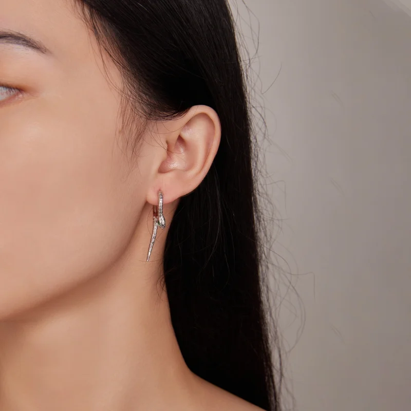 (Bild für) Pandora Style Snake Hoop Earrings - BSE792 - Ansicht 6