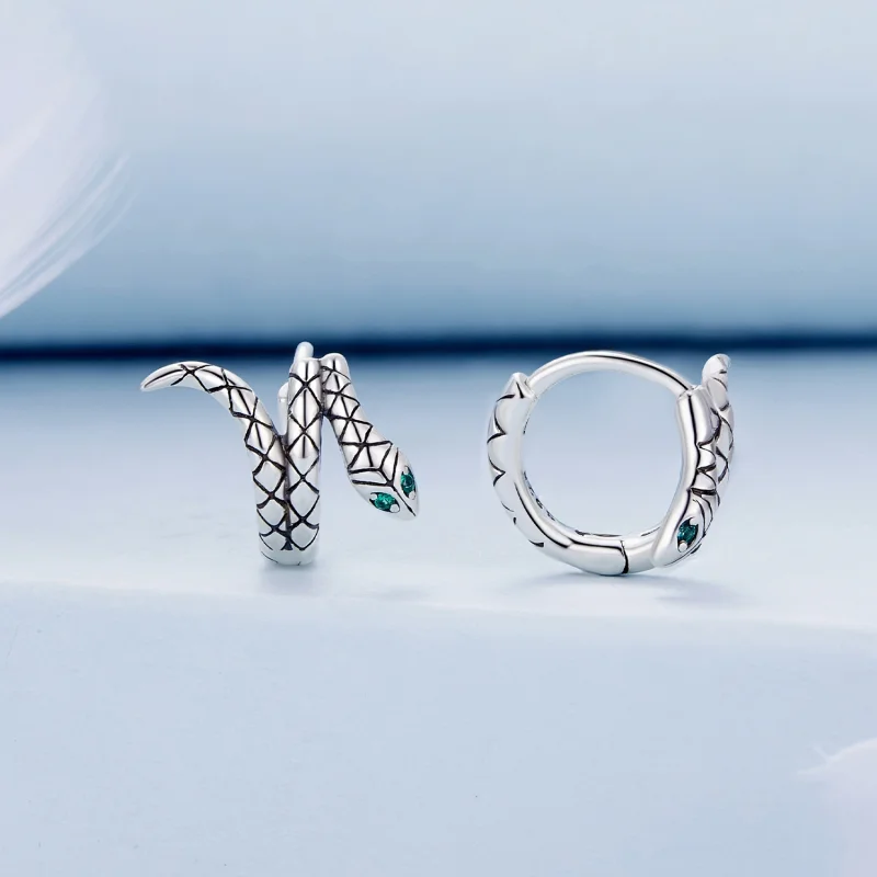 (Bild für) Pandora Style Snake Hoop Earrings - BSE883 - Ansicht 2