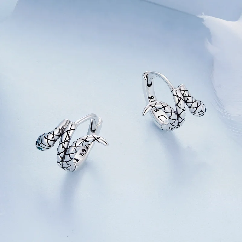(Bild für) Pandora Style Snake Hoop Earrings - BSE883 - Ansicht 3