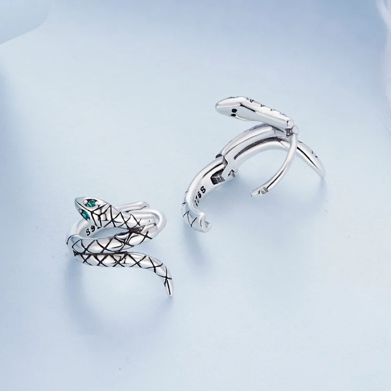 (Bild für) Pandora Style Snake Hoop Earrings - BSE883 - Ansicht 4