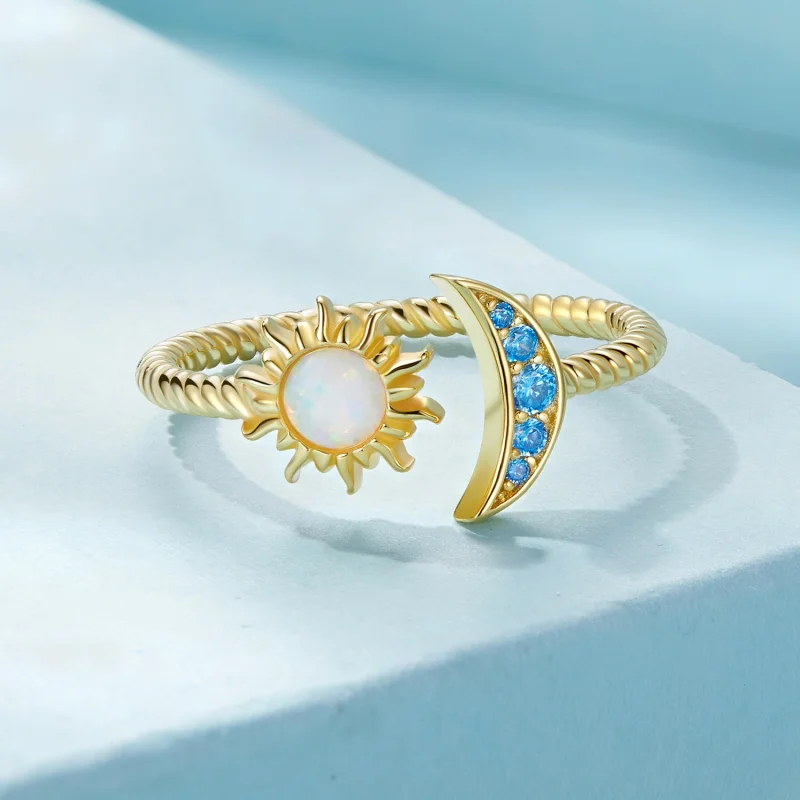 (Bild für) Pandora Style Sonne, Mond und Sterne offener Ring - SCR796-B - Ansicht 3