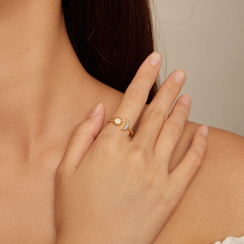 (Bild für) Pandora Style Sonne, Mond und Sterne offener Ring - SCR796-B - Ansicht 4