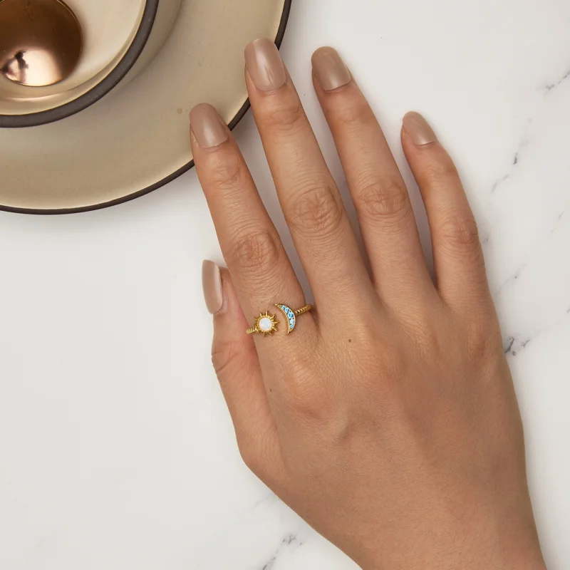 (Bild für) Pandora Style Sonne, Mond und Sterne offener Ring - SCR796-B - Ansicht 5