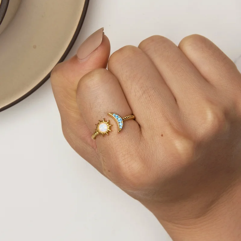 (Bild für) Pandora Style Sonne, Mond und Sterne offener Ring - SCR796-B - Ansicht 6