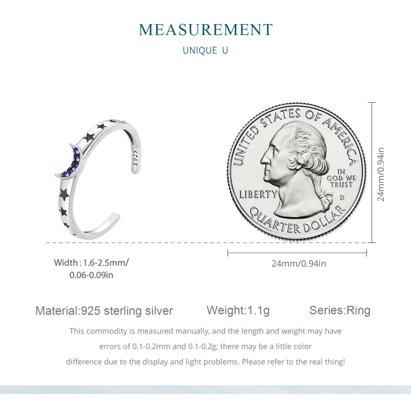 (Bild für) Pandora Style Sonne, Mond und Sterne Paaröffnungsring - BSR490-E - Ansicht 2