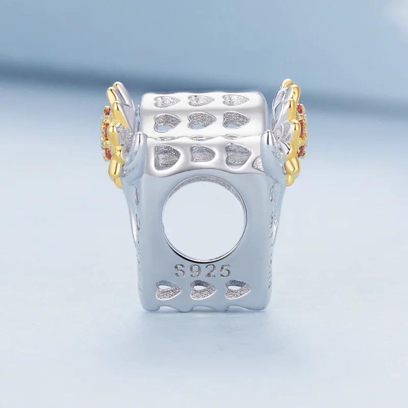 (Bild für) Pandora Style Sonnenblumen-Anhänger - BSC839 - Ansicht 3