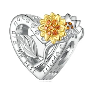 (Bild für) Pandora Style Sonnenblumen-Anhänger - BSC839
