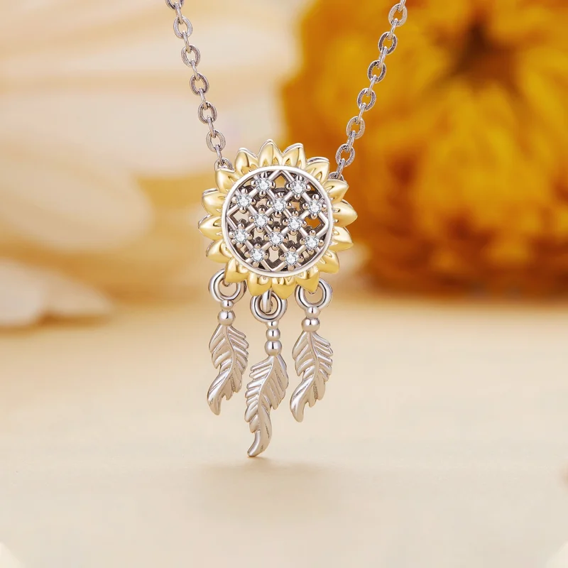 (Bild für) Pandora Style Sonnenblumen Traumfänger-Anhänger - BSC820 - Ansicht 2