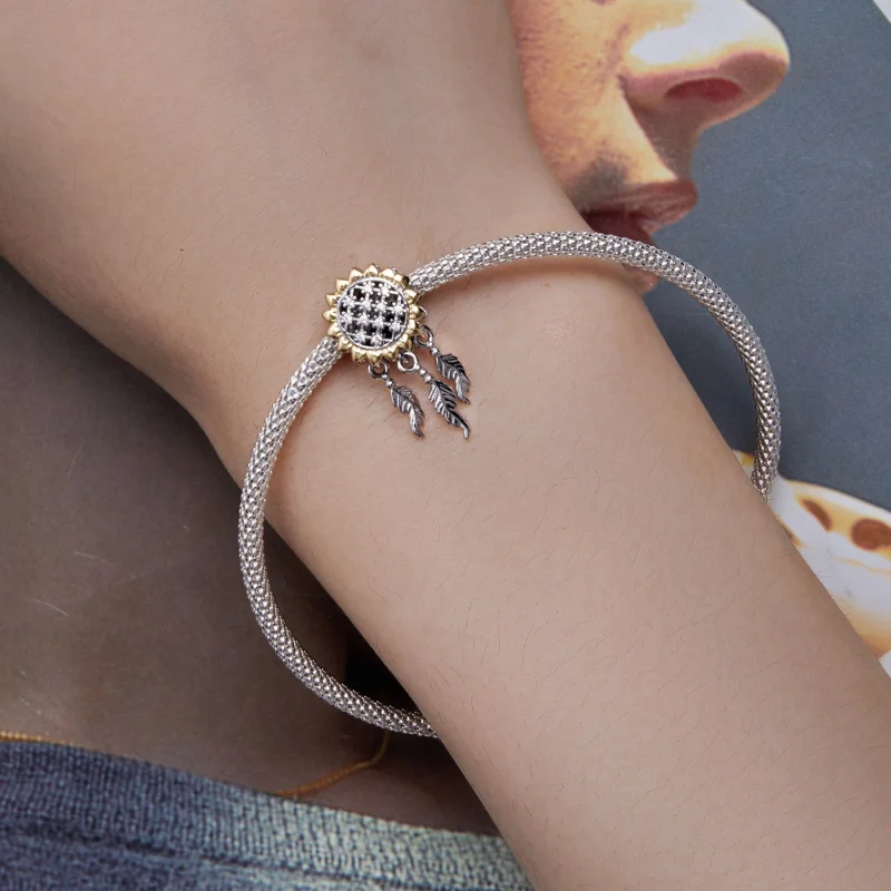 (Bild für) Pandora Style Sonnenblumen Traumfänger-Anhänger - BSC820 - Ansicht 5