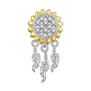 (Bild für) Pandora Style Sonnenblumen Traumfänger-Anhänger - BSC820