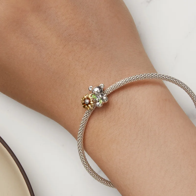 (Bild für) Pandora Style Sonnenblumen- und Bär-Anhänger - SCC2560 - Ansicht 7