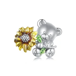 (Bild für) Pandora Style Sonnenblumen- und Bär-Anhänger - SCC2560