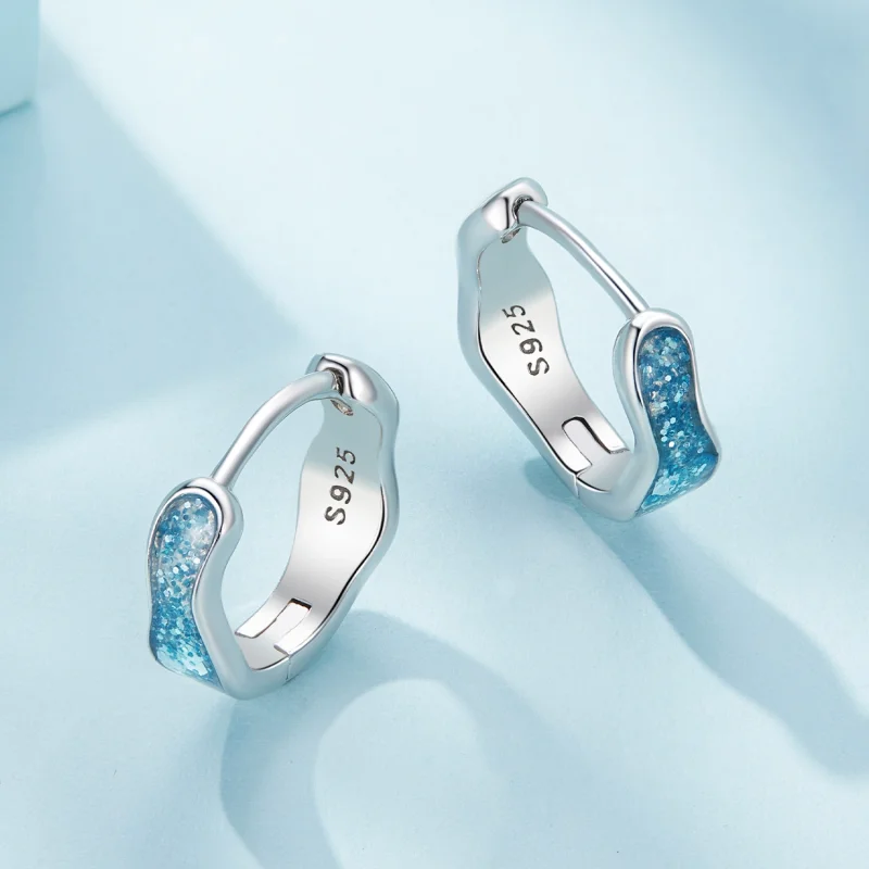 (Bild für) Pandora Style Sparkling Hoop Earrings - SCE1614 - Ansicht 3