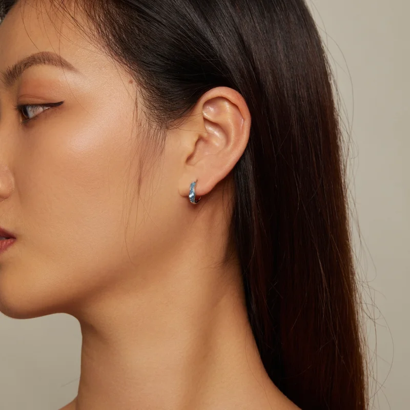 (Bild für) Pandora Style Sparkling Hoop Earrings - SCE1614 - Ansicht 5