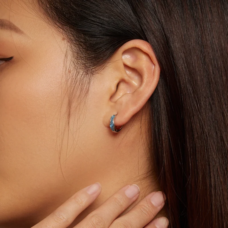 (Bild für) Pandora Style Sparkling Hoop Earrings - SCE1614 - Ansicht 6