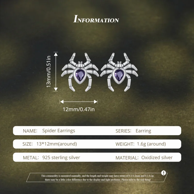 (Bild für) Pandora Style Spider Studs Ohrringe - BSE891 - Ansicht 6