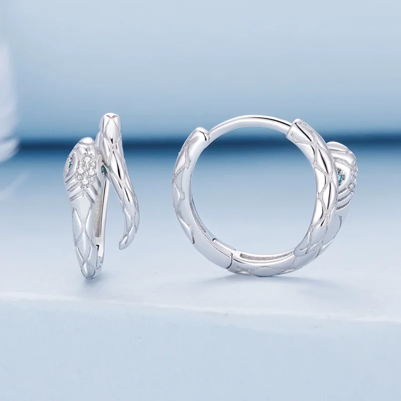 (Bild für) Pandora Style Spirit Snake Hoop Earrings - BSE818 - Ansicht 2