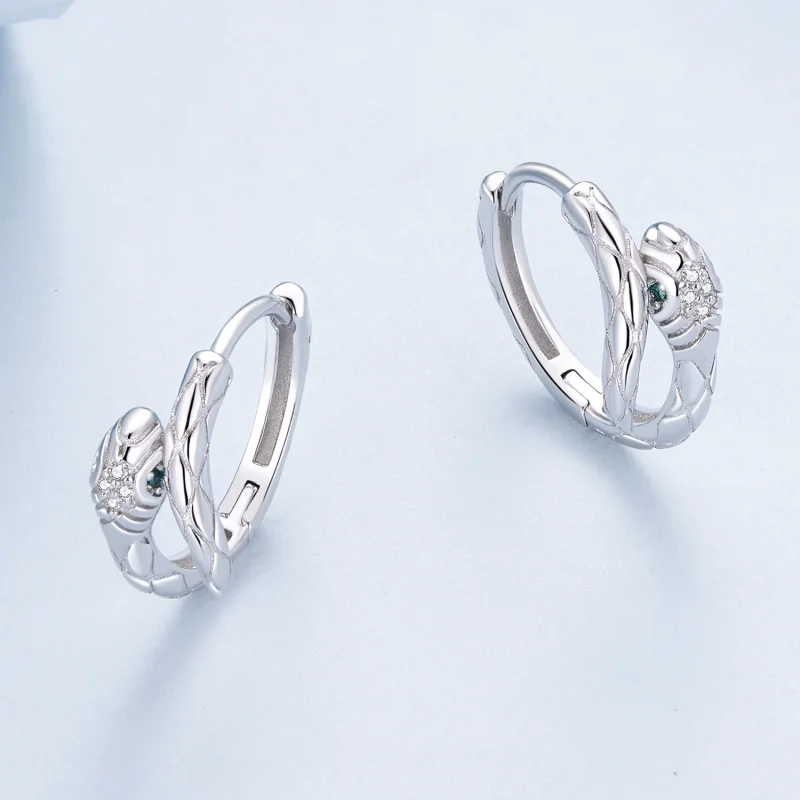 (Bild für) Pandora Style Spirit Snake Hoop Earrings - BSE818 - Ansicht 3