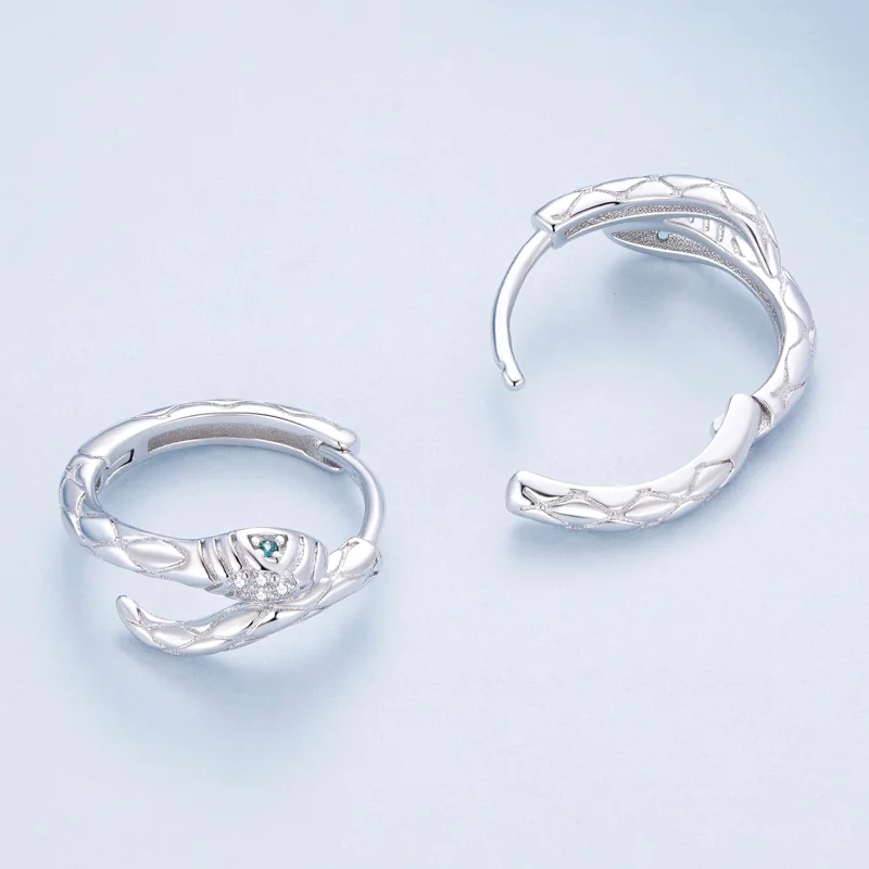 (Bild für) Pandora Style Spirit Snake Hoop Earrings - BSE818 - Ansicht 4